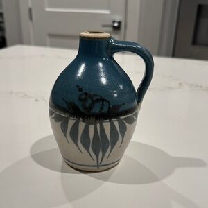 Vintage Emerson Creek Pottery Blue Ceramic Small Jug